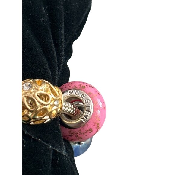 Pugster .925 Charm Bracelet With Multi-Color Beads Silver Accents Glass & Metal - Picture 5 of 9